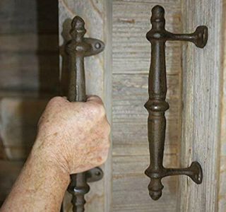 4 Large Cast Iron Antique Style Rustic Barn Door Handle Gate Pull Shed Garages
