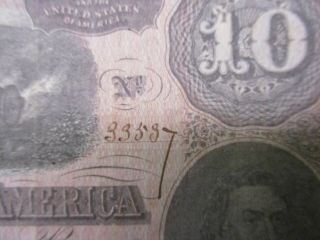 Confederate States of America Ten Dollar Bill Dated February 17th 1864 6