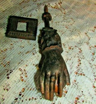 Antique Cast Iron Hand Door Knocker - Architectural Salvaged - Made In Egypt