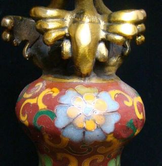 320mm Handmade Carving Statue Brass Cloisonne Enamel Incense Burners 01 5