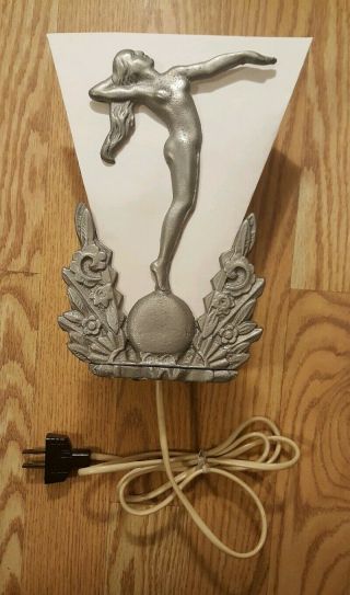 Vintage Art Nouveau Ornate Deco Nude Wall Light Sconce Fixture Lamp