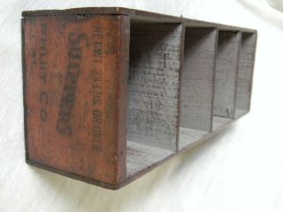 Antique 17 1/2 " X 6 1/4 " Primitive Wood Crate Divided Shelves Box Vintage