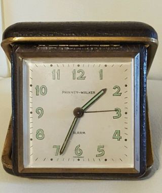 Vintage Phinney - Walker Travel Alarm Clock Made In Germany