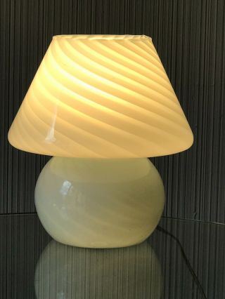 Vintage Italian Swirl Art Glass Mushroom Lamp