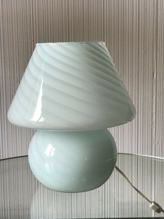 VINTAGE ITALIAN SWIRL art GLASS MUSHROOM LAMP 2