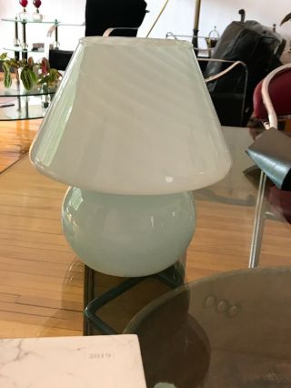 VINTAGE ITALIAN SWIRL art GLASS MUSHROOM LAMP 5