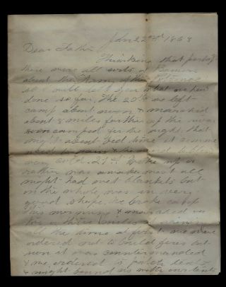 32nd York Infantry Civil War Letter Written Along The Rappahannock River Va