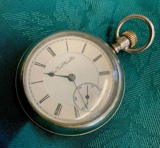 Vintage 1895 18s 17j Elgin Pocket Watch Lever Set,  Runs,  Nickel,  Rr,  Hunting
