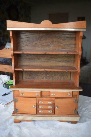 Stunning Vintage Wood Welsh Dresser Cupboard Miniature Apprentice Piece