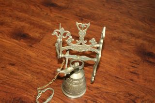 Vintage Antique Brass Bell Hanging Dinner Bell - Vocem Meam Audit Qui Me Tangit