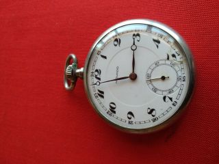 Vintage Chronometre Movado Greek Railroad Pocket Watch Swiss 1930 