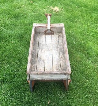 Antique Red Eagle Wood Wagon 3