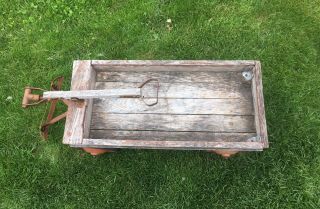 Antique Red Eagle Wood Wagon 4