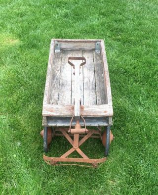 Antique Red Eagle Wood Wagon 5