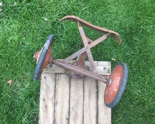 Antique Red Eagle Wood Wagon 8