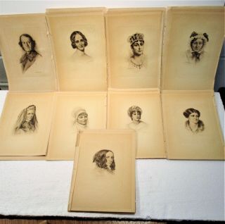 Ca 1910 Roycrofters Elbert Hubbard 9 Sepia Portrait Prints Noted Authors Persons