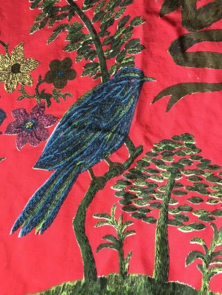 Vintage French C1950s Kitsch Vibrant Fabric Panel Project 48”/63”approx