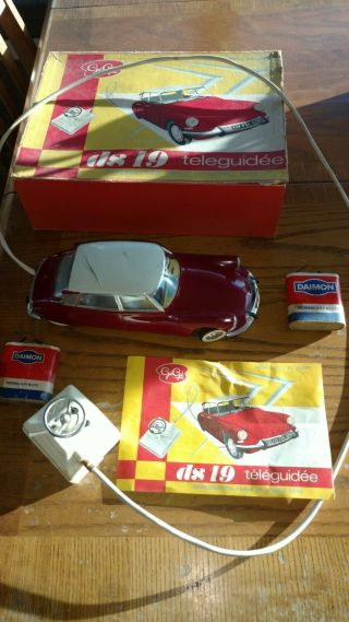 Vintage Citroen Ds19 1:18 Scale Teleguidee French Toy Car By Gege Model Ds 19