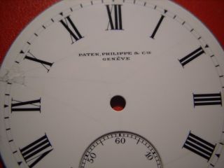 Patek Philippe Vintage Men ' s Enamel Dial of 43.  50 mm.  diameter White & with black 5
