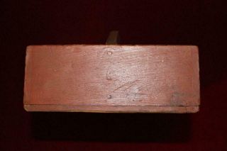 Wonderful Primitive Craftsman ' s Tote In Red Paint 4 Sections Very Solid 5