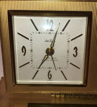 Vintage Seth Thomas 8 Day 7 Jewels Calendar Desk Clock Eight Date Germany Brass 3