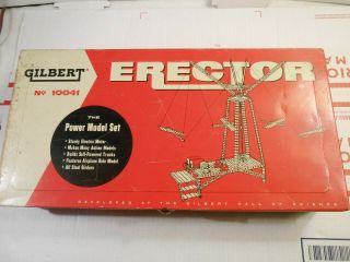 Vintage Gilbert Erector Set 10041 Power Model W/ Instruction Booklet 1950 