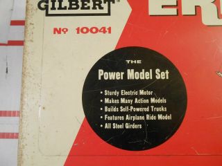 Vintage Gilbert Erector Set 10041 Power Model W/ Instruction booklet 1950 ' s 2