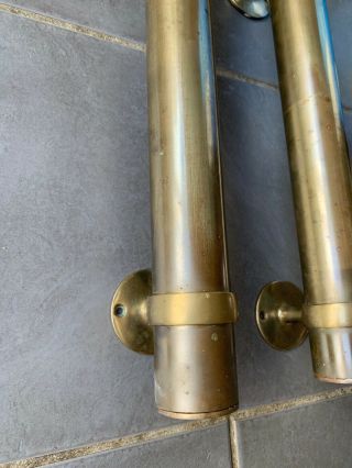 Large Vintage Brass Shop Pub Door Pull Handles 2