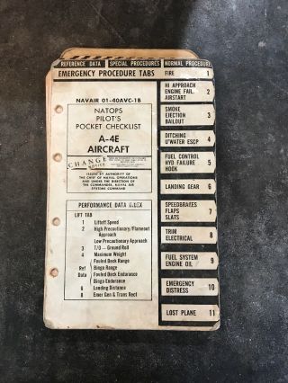 1967 A - 4 E Skyhawk Natops Pocket Checklist