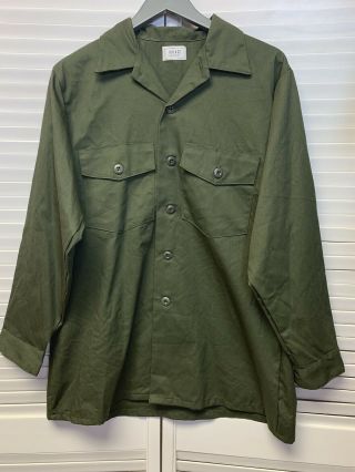 Vintage 70s Vietnam Military Us Army Field Shirt Og 107 16.  5x32 Con