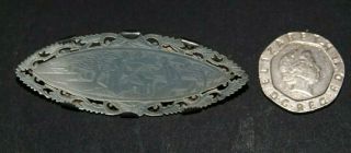 VERY FINELY CARVED CHINESE MOTHER OF PEARL BROOCH - GAMING COUNTER - VERY RARE 6