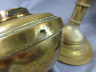 2 VICTORIAN HINKS DUPLEX OIL LAMP BASES,  1 WITH BRASS FOUNT AND A DROP IN FOUNT 5