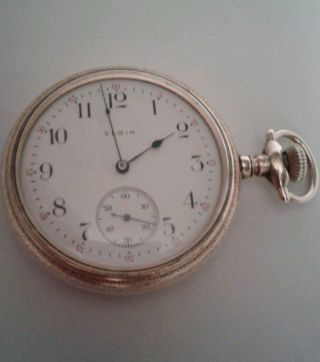 Antique Elgin Size 16s 15j Grade 312 Model 6 Gold Filled Pocket Watch Running