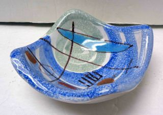 Vintage Mcm Alvino Bagni Italy 4¾ " Abstract Modern Ceramic Dish