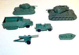 Marx 1960s Tank Battle Playset Us Army Plastic Armored Vehicle Set No.  51 Tank