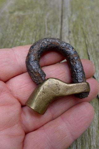 Antique Vintage Old Brass Padlock No Key Rust Collector Unique 12 - 19