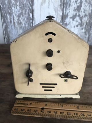 Vintage Ingraham Treasure Eight Day Alarm Clock Gothic Steeple Metal Case 5