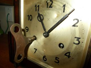 1920 ' s HAC GERMAN 8 DAY TIME & STRIKE ART DECO MANTEL CLOCK,  RUNS 8