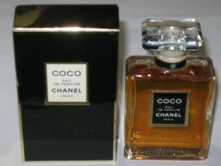 Vintage Perfume Bottle & Box Chanel Coco Edp 50 Ml 1.  7 Oz - Open - 3/4 Full