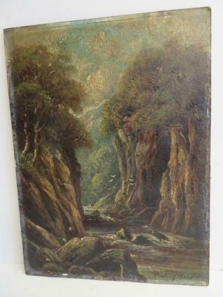 Really Old Painting Oil Antique Landscape Signed