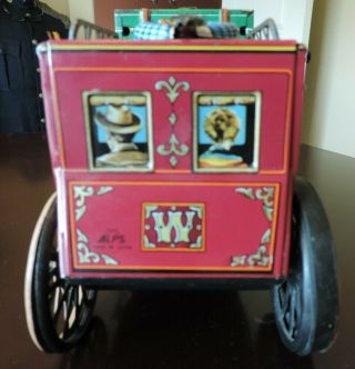 Vintage 1950 ' s Alps Japan Tin Wells Fargo Stage Coach Toy 6