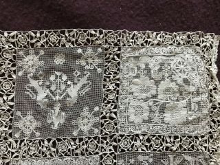 Gorgeous Antique French Handmade Filet & Venise Lace DOILY 25 