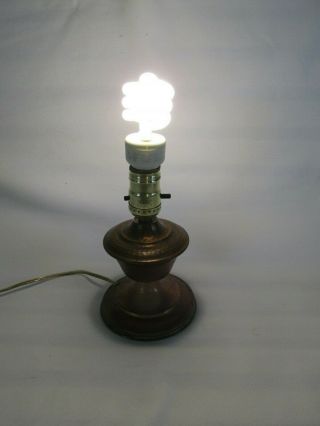 Vintage Arts and Crafts Copper Table Lamp with Shade, 5