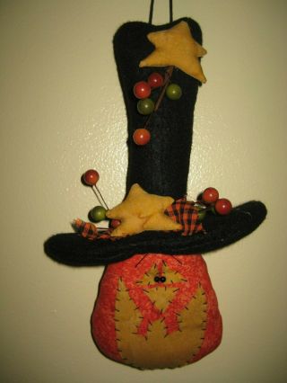 Primitive Hc Halloween Pumpkin Doll Shelf Sitter Ornie Bowl Filler Ornament