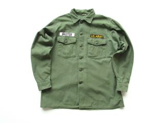 70s Vintage 1970 Us Army Vietnam War Era Utility Fatigue Og107 Shirt
