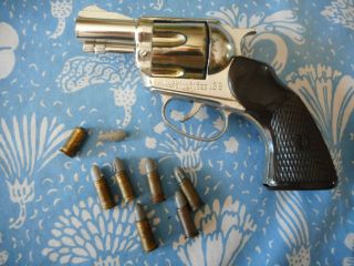 Vintage Mattel Snub Nose 38 Shooting Shell Cap Gun W 6 Shootin Shell Bullets