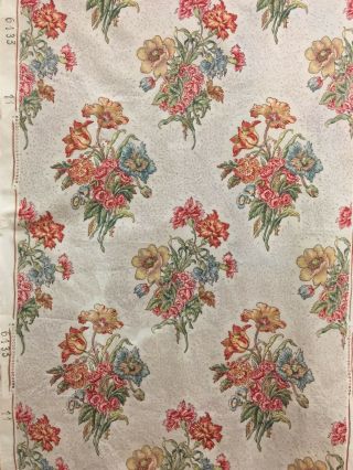 Vintage Mid 20th C.  French Floral Cotton Fabric (2085)