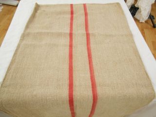 Vtg Antique ROSE STRIPE European HEMP LINEN Fabric FEED SACK GRAIN BAG 51X23 6