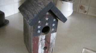 Vtg Antique Barn Wood Primitive Birdhouse Handmade - Americana