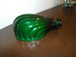 Rare Art Deco 9 " Emerald Green Cased Glass Seashell Lamp Light Shade Exc Cond